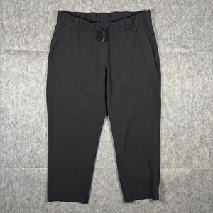 Lululemon On The Fly Crop Pants Women 10 Luxstreme Athleisure Yoga Black LW6AV6S